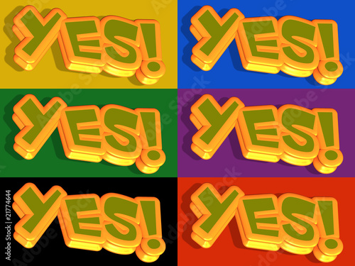 Yes 3d text