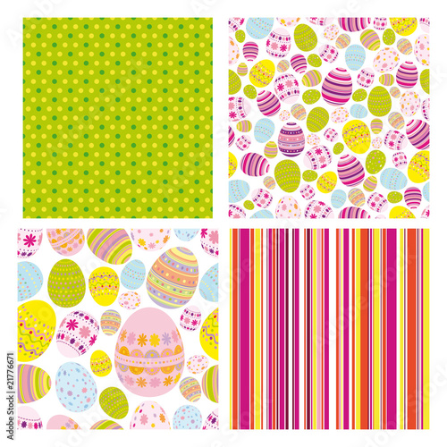Easter set of seamless backgrounds