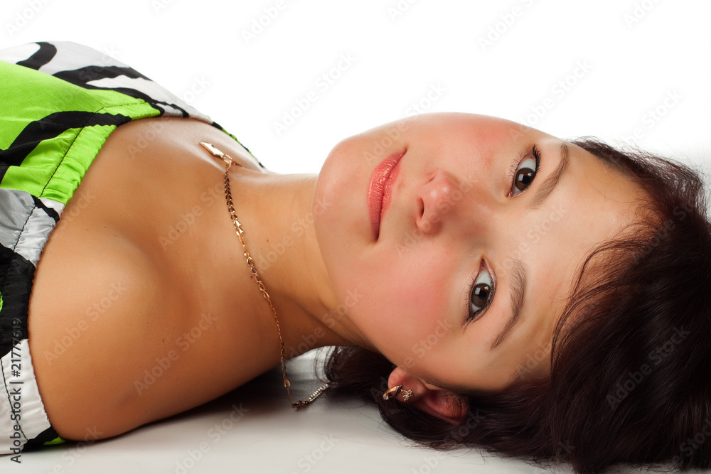 beautiful young woman lying on the floor beautiful young woman lying on the floor