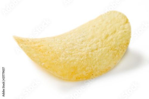 Potato chip isolated on white