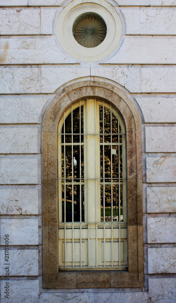 Wooden and glass door