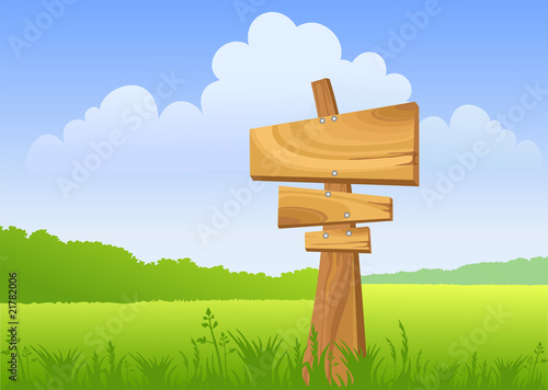 Wooden sign