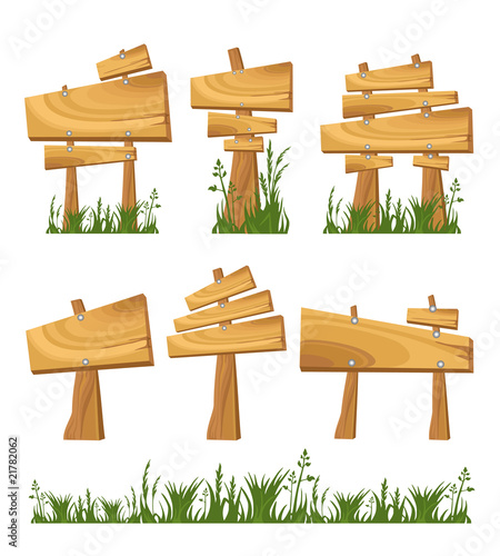 Set of wooden sign