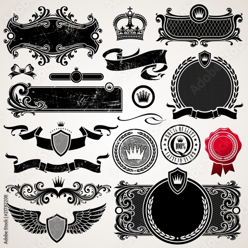 Set of royal ornate frames and elements