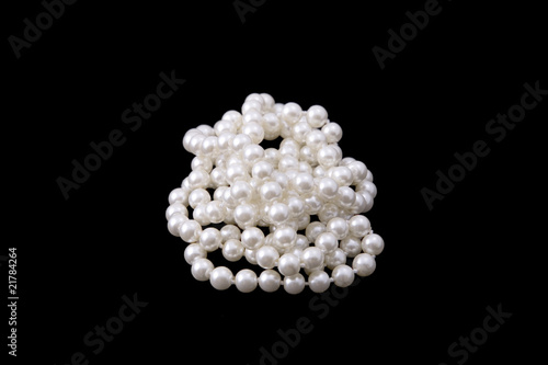 white pearl beads