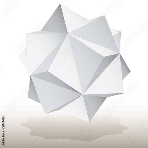 polyhedral figure of a star with gradient vector 3D.
