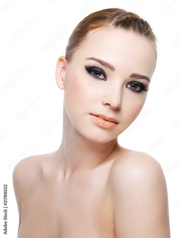woman with bright black beautiful eyes. woman with bright black beautiful eyes.