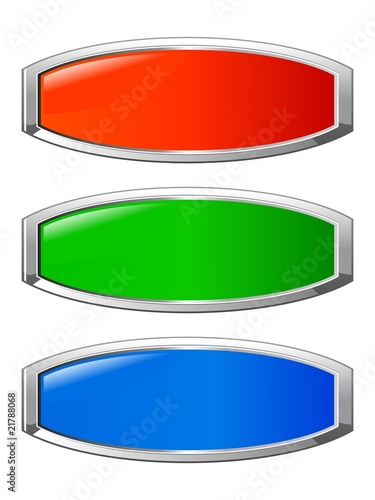 set of vector colored, long button