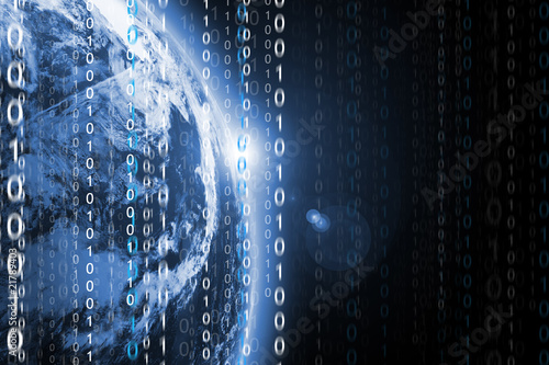 Cuadro en lienzo Binary code sx