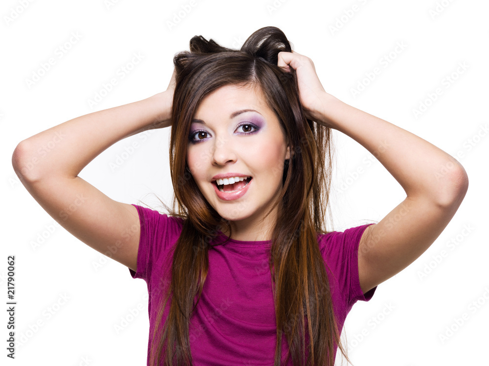 woman with positive facial expression woman with positive facial expression