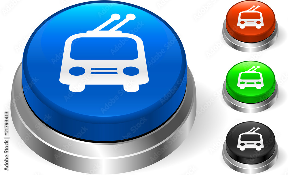Trolley Icon on Internet Button Trolley Icon on Internet Button