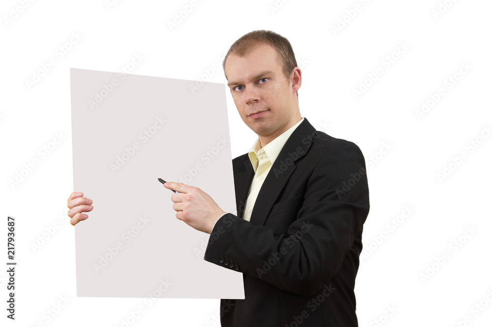 Young businessman on white background Young businessman on white background