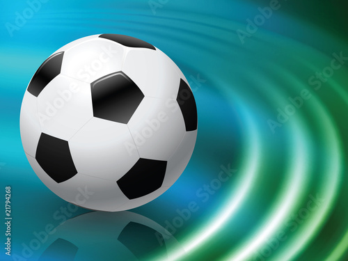 Soccer Ball on Abstract Liquid Wave Background
