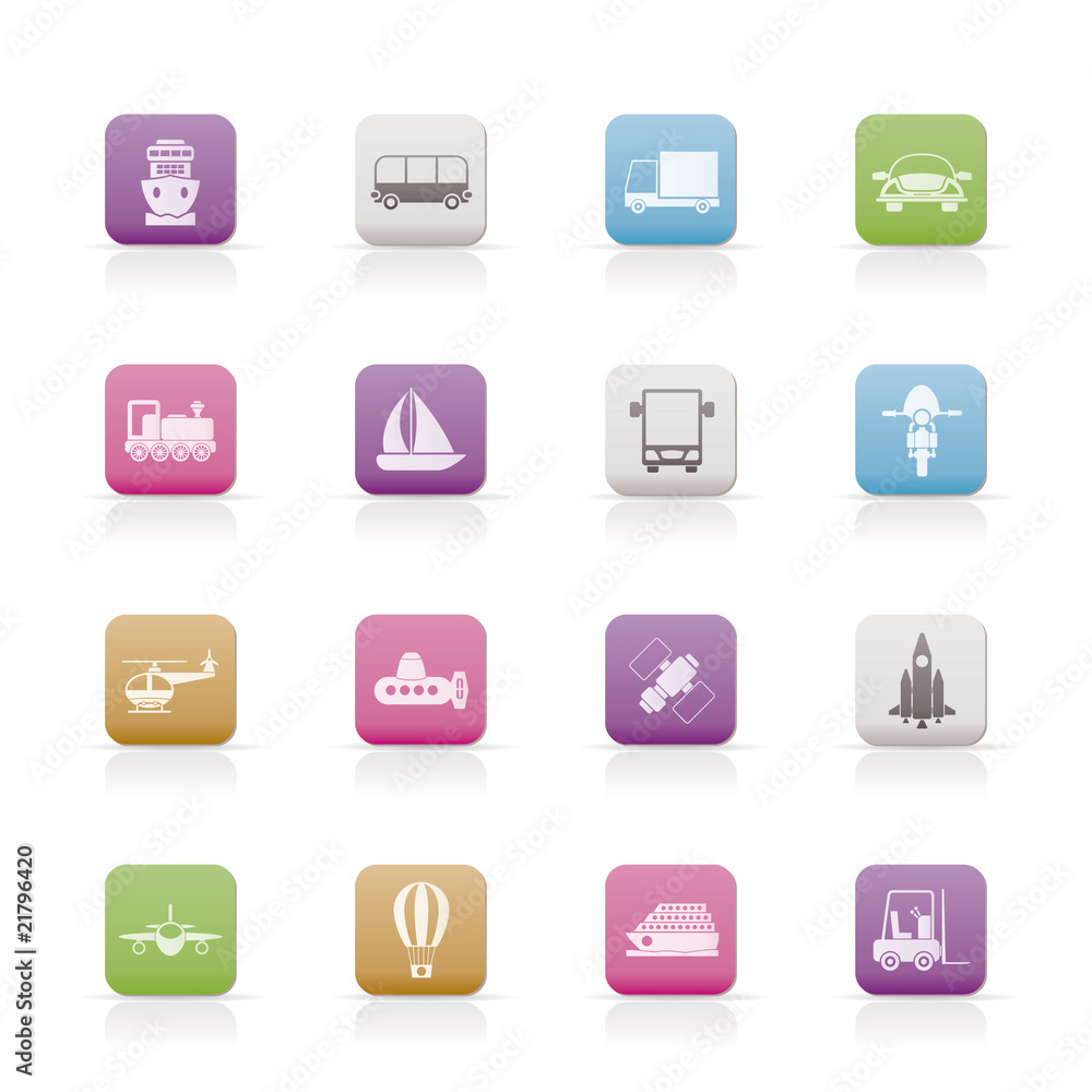 Transportation, travel and shipment icons - vector icon set Transportation, travel and shipment icons - vector icon set