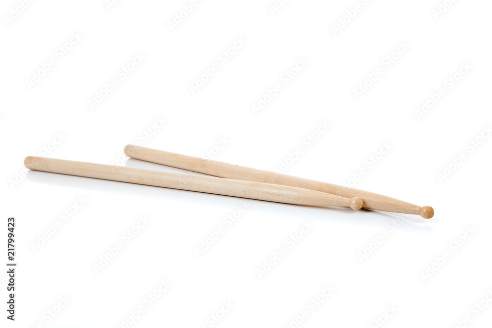 Set of drumsticks on white with copy space Set of drumsticks on white with copy space