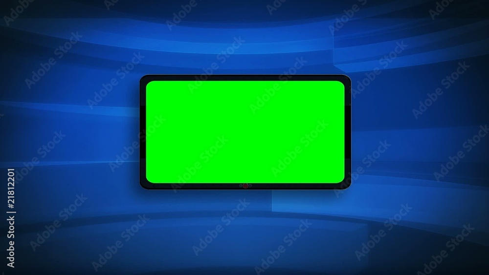 3D green screen ipad animation template blue background Stock Video