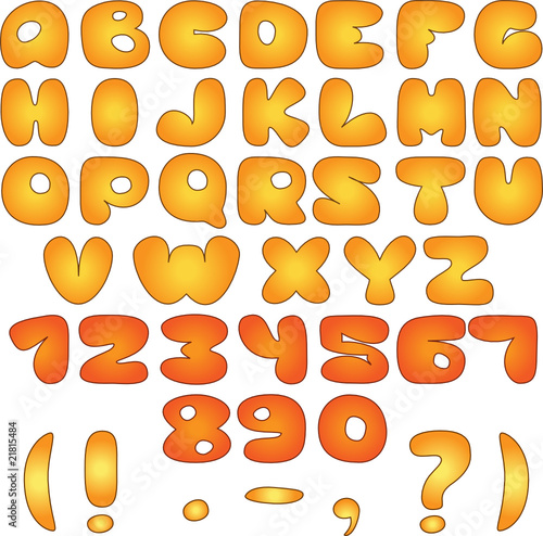 The original alphabet with numbers and punctuation marks