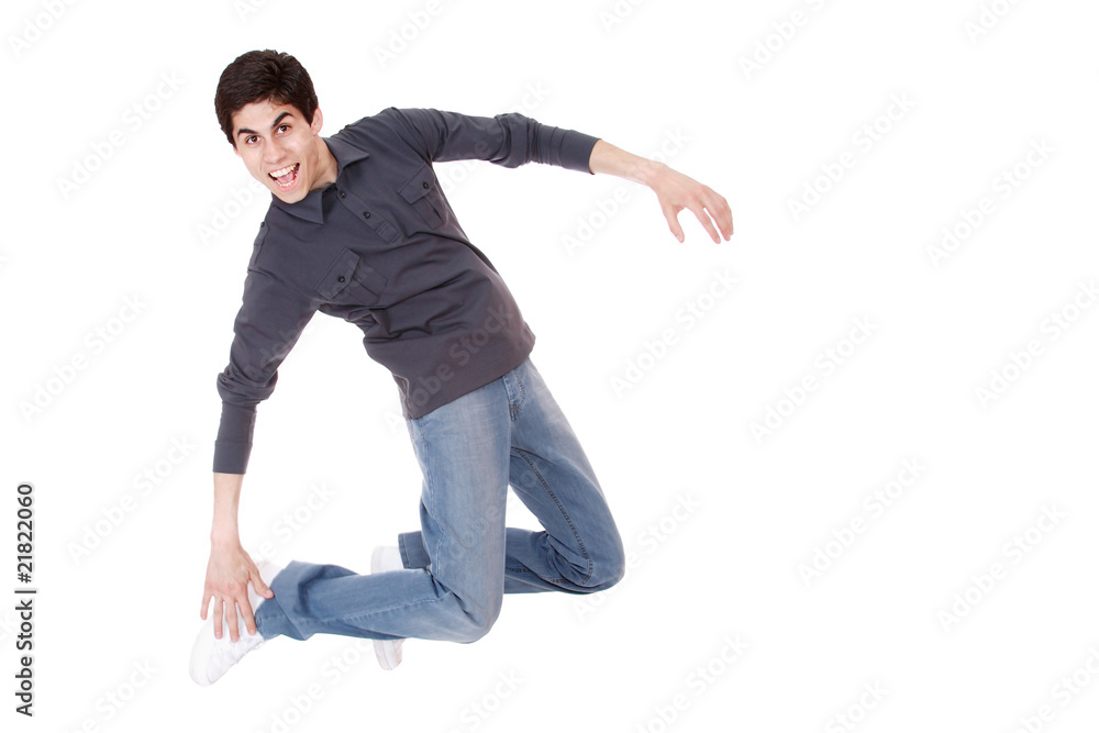 Happy man jumping Happy man jumping