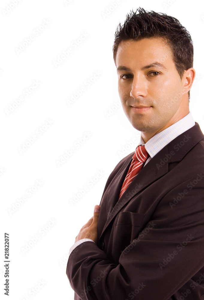 Young business man portrait in white background Young business man portrait in white background