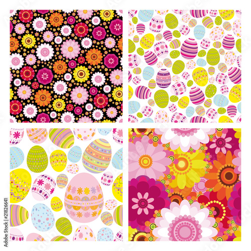 Easter set of seamless backgrounds