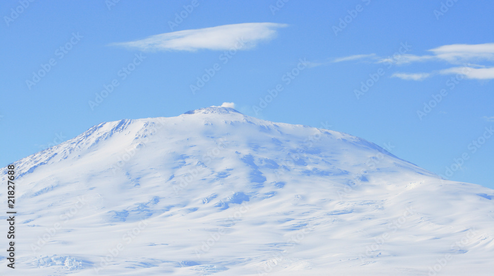A picture of Mount Erebus, Antarctica