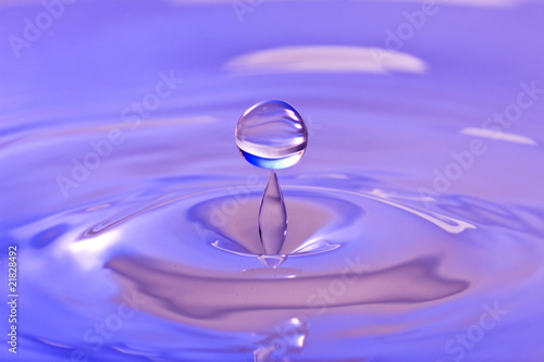 tranquility in a nature. perfect droplet splash in a water