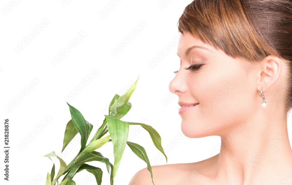 woman with sprout woman with sprout