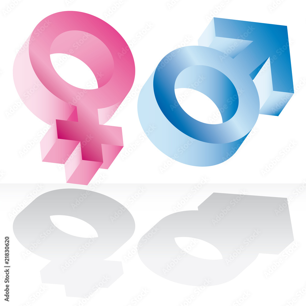 male and female signs isolated on white background male and female signs isolated on white background