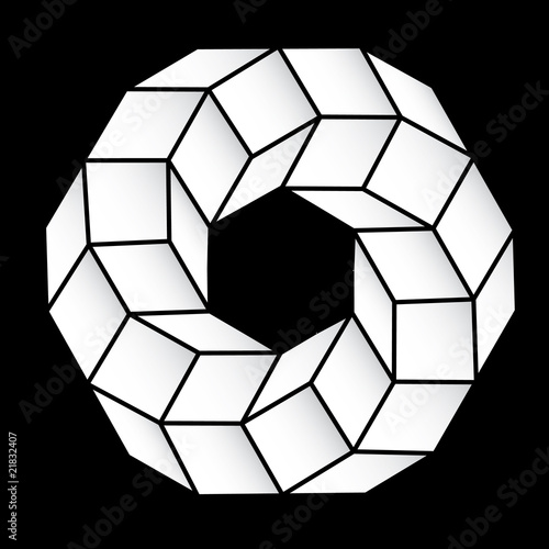 polyhedral figure of a star with gradient vector 3D.