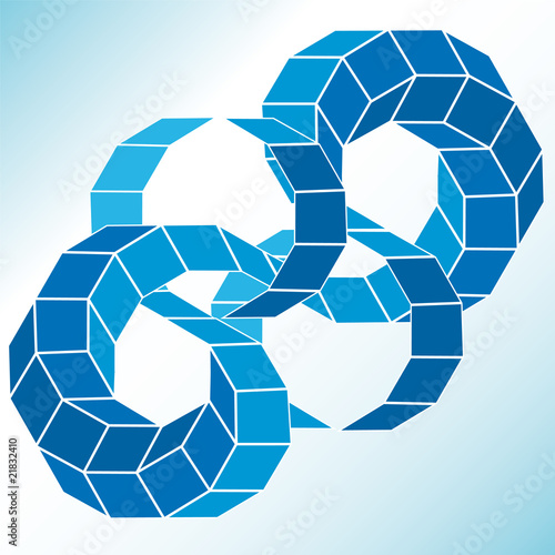 polyhedral figure of a star with gradient vector 3D.