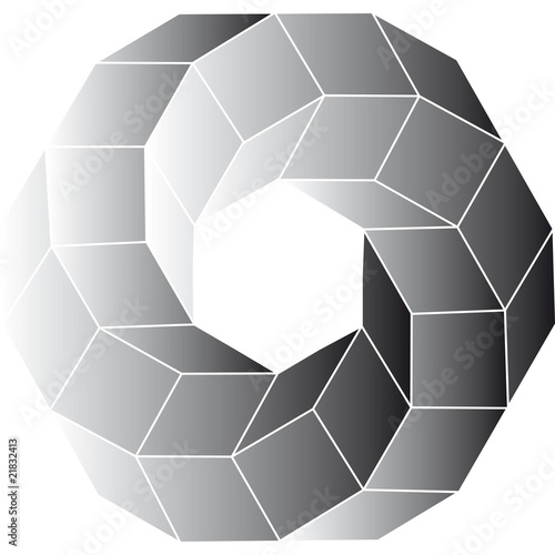 polyhedral figure of a star with gradient vector 3D.