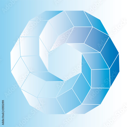 polyhedral figure of a star with gradient vector 3D.