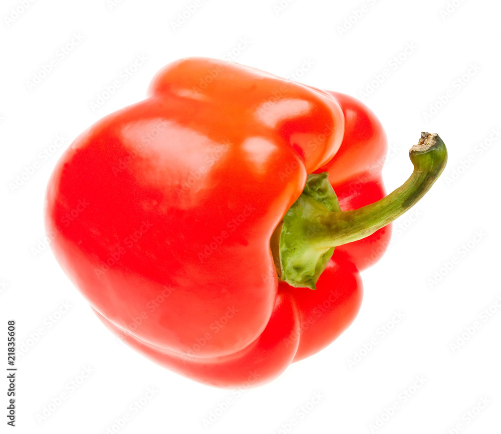Close-up fresh red paprika isolated on white Close-up fresh red paprika isolated on white
