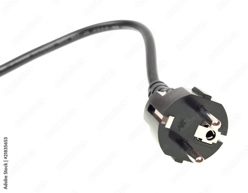 Close-up power cord isolated on white Close-up power cord isolated on white