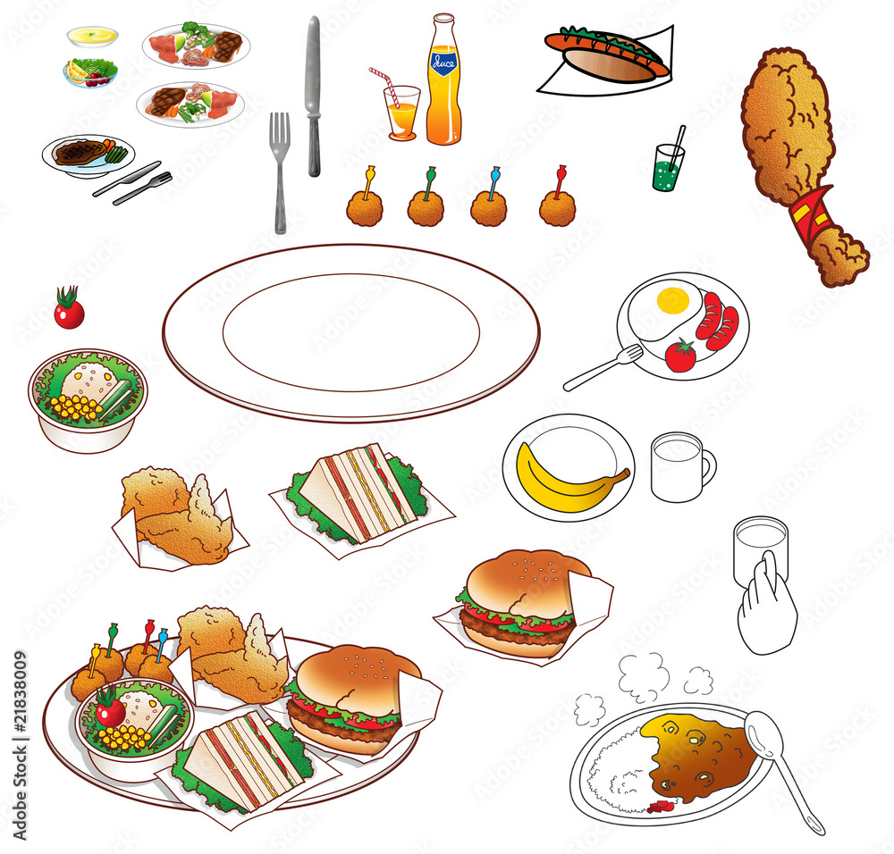 食べ物のイラスト素材集 洋食 Stock Illustration Adobe Stock 食べ物のイラスト素材集 洋食 Stock Illustration Adobe Stock