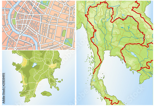 Photography Landkarte von Thailand ohne Text