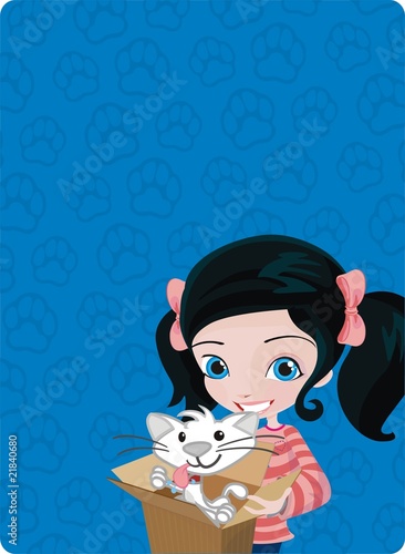 cat and girl