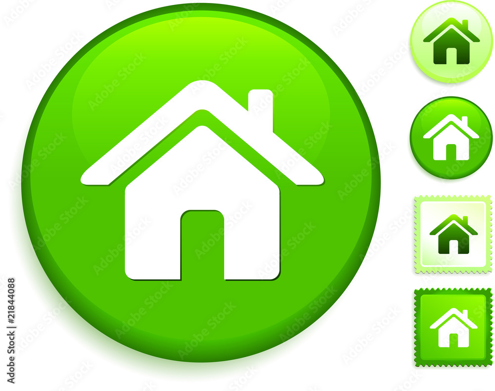 House Icon on Internet Button House Icon on Internet Button