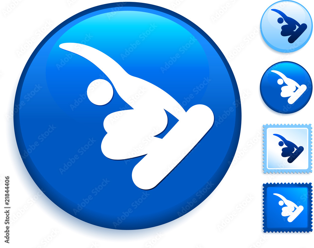 Snowboard (skateboard) Icon on Internet Button Snowboard (skateboard) Icon on Internet Button