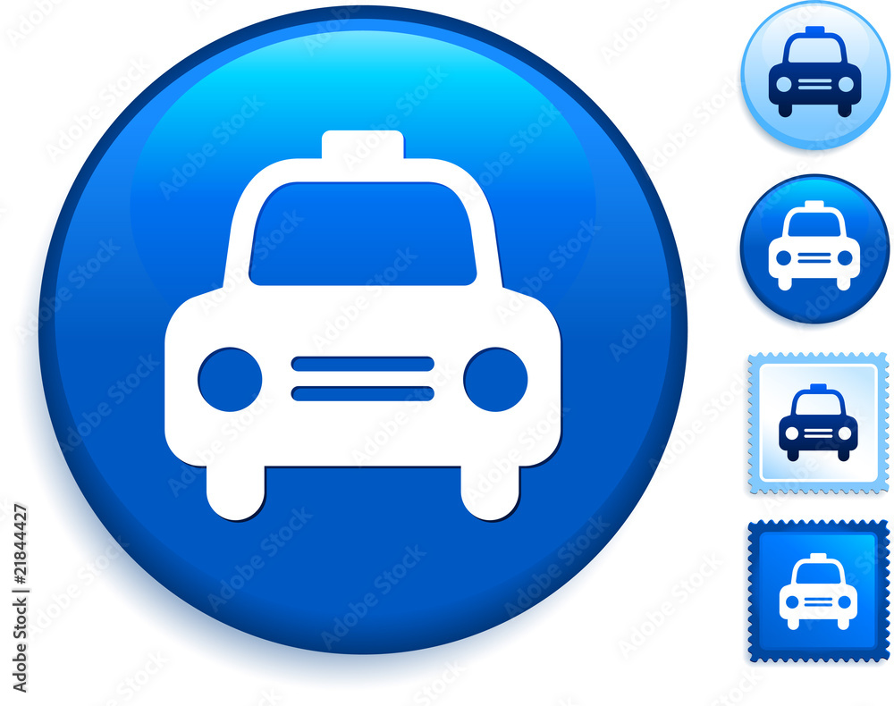 Taxi Cab Icon On Internet Button