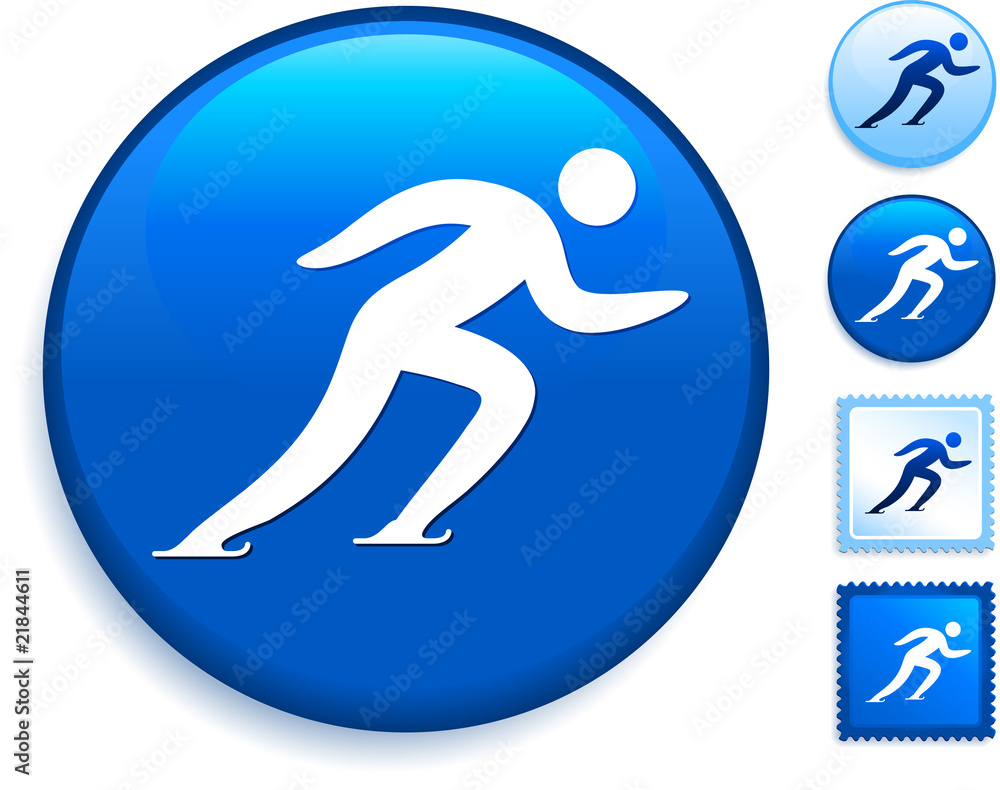 Skating Icon on Internet Button Skating Icon on Internet Button