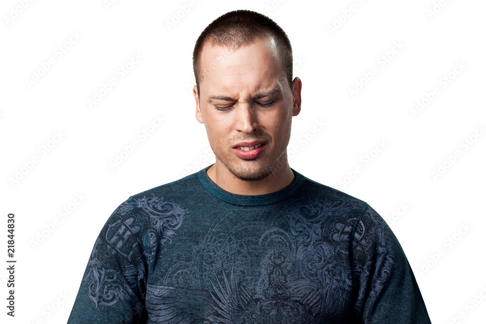 Fototapeta premium Young sad man
