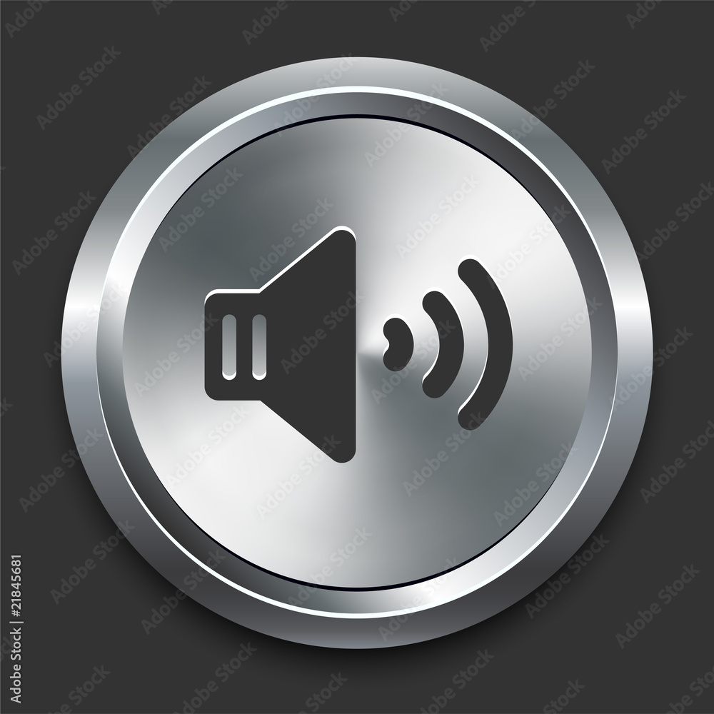 Speaker Icon on Metal Internet Button Speaker Icon on Metal Internet Button