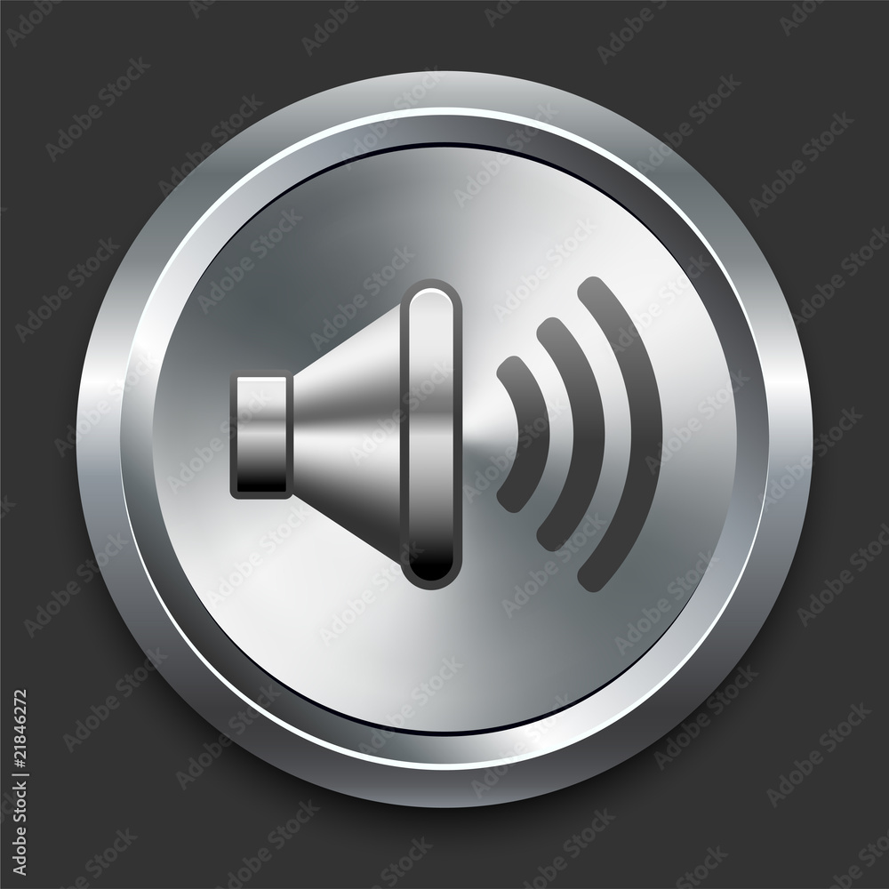 Speaker Icon on Metal Internet Button Speaker Icon on Metal Internet Button
