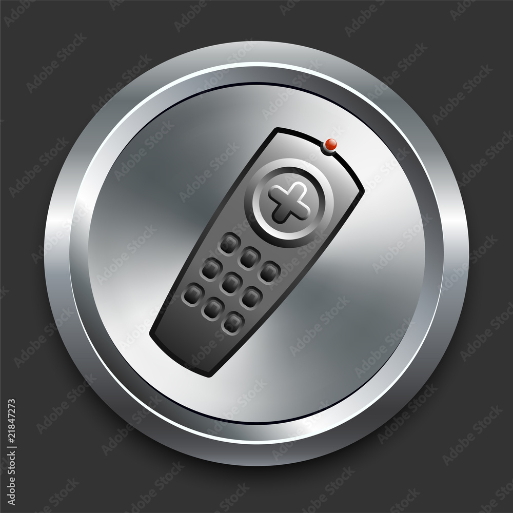 Remote Icon on Metal Internet Button Remote Icon on Metal Internet Button