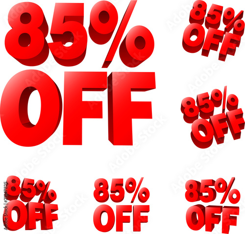 85% off Discount sale sign