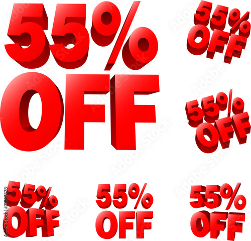 55% off Discount sale sign