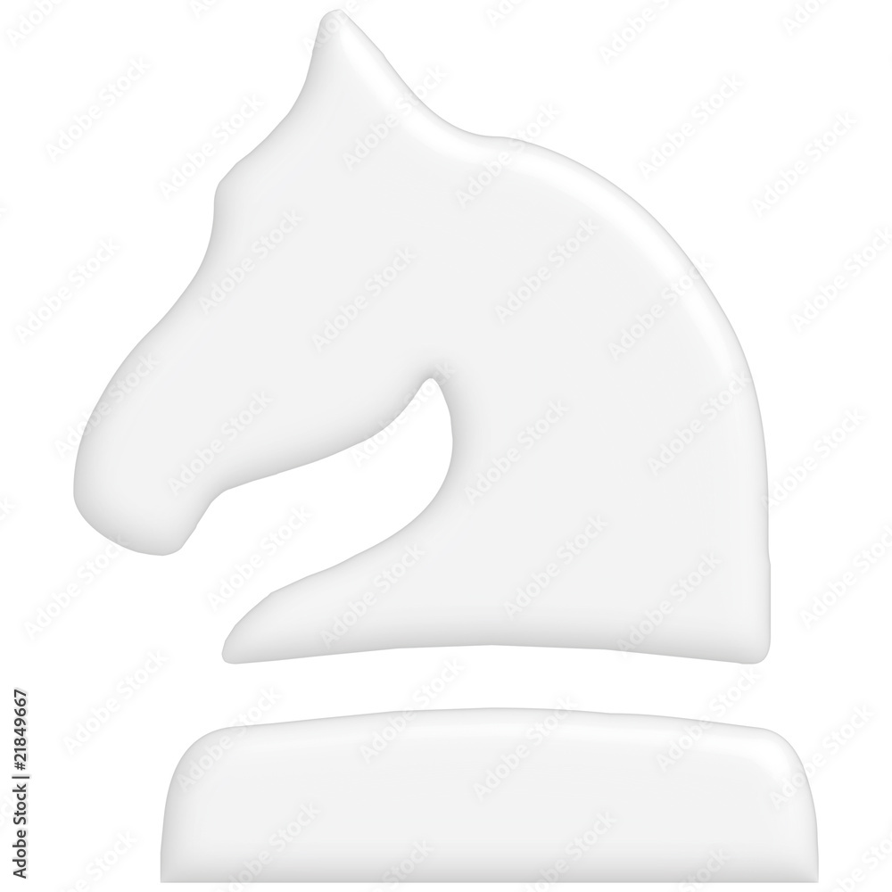 Schach Figur Pferd weiss Schach Figur Pferd weiss