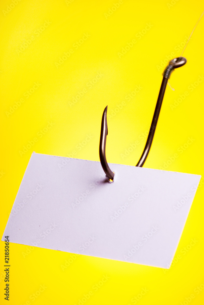Empty Piece of paper on hook Empty Piece of paper on hook