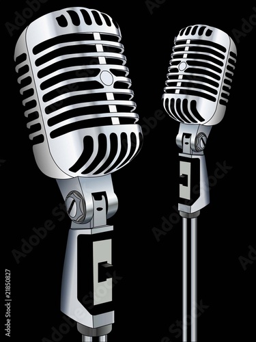 Retro Microphone in editable vector design